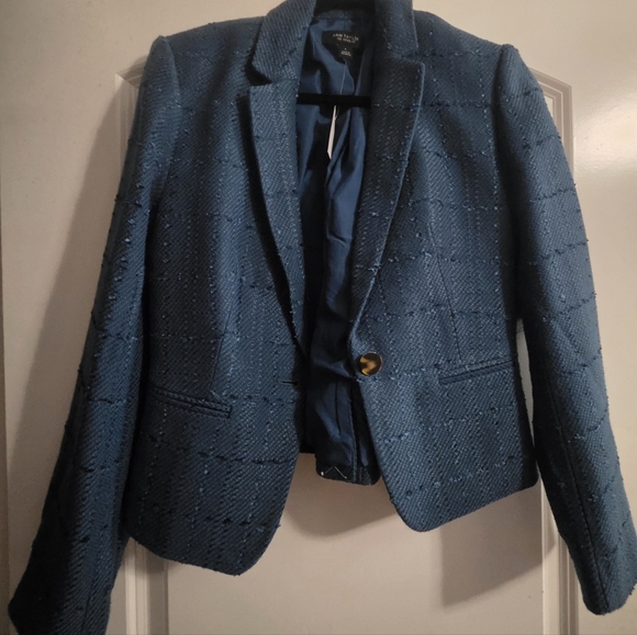 Ann Taylor Women's Newbury Blazer Tweed In Teal. NWT Size 2 - Picture 4 of 10